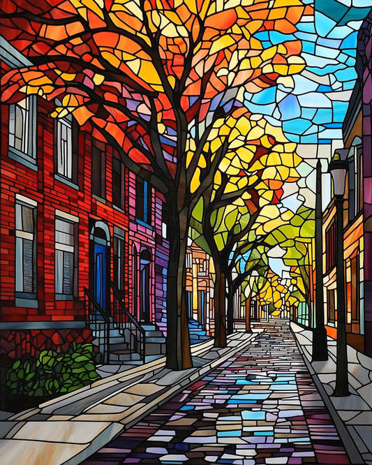 Streetscape in Warm Hues