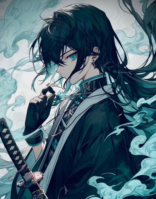 Demon Slayer Muichiro Tokito Look – Anime Paint By Numbers Kit