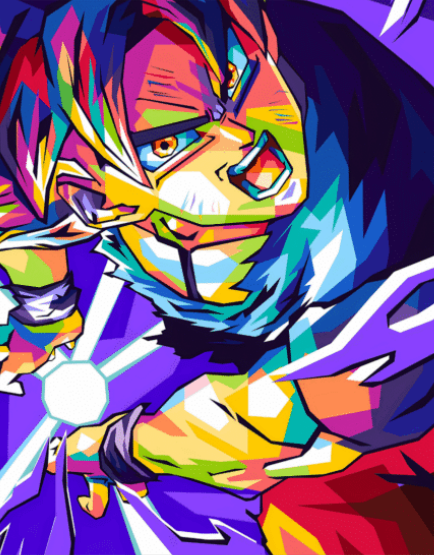 Dragon Ball Z Goku Kamehame ha Pop Art - Anime Paint By Numbers Kit