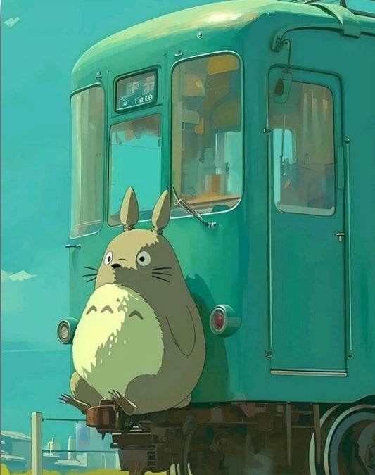 My Neighbor Totoro The Train - Anime Paint By Numbers Kit
