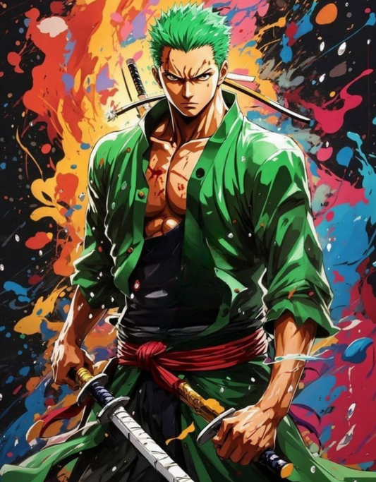 One Piece Zoro Colored Portrait - Anime Paint By Numbers Kit