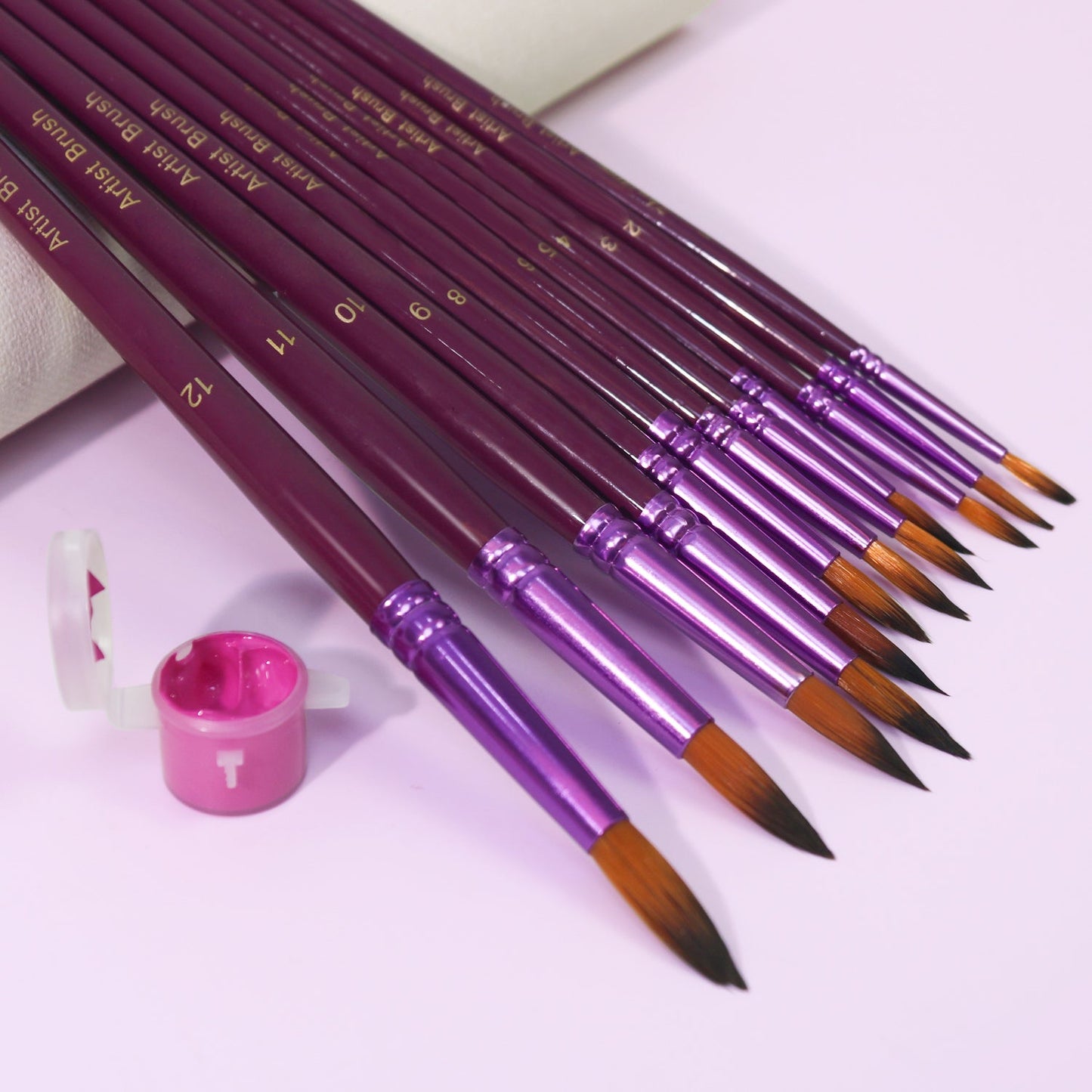 Purple 12pcs Paint Brushes
