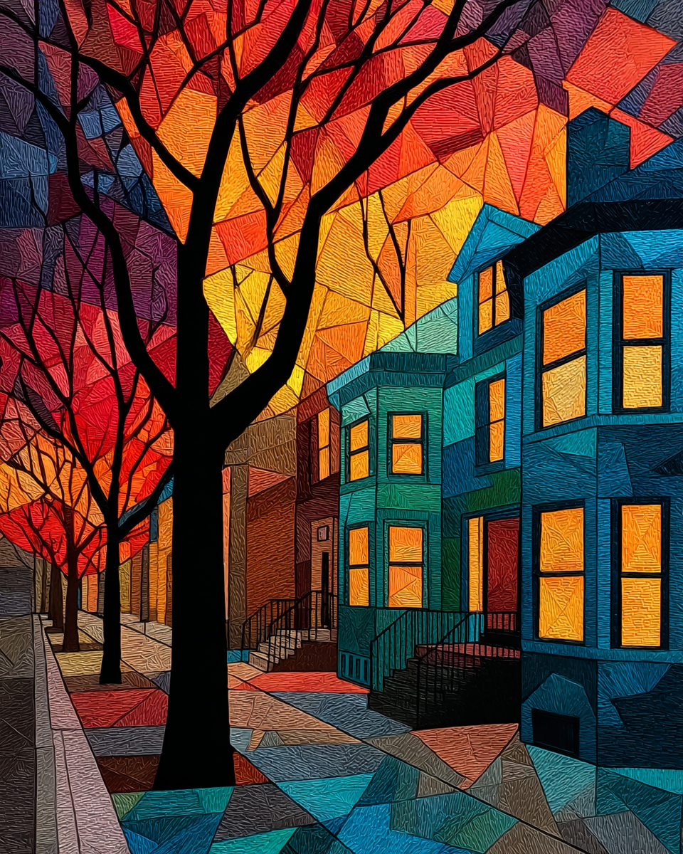 Neon - hued Neighborhood