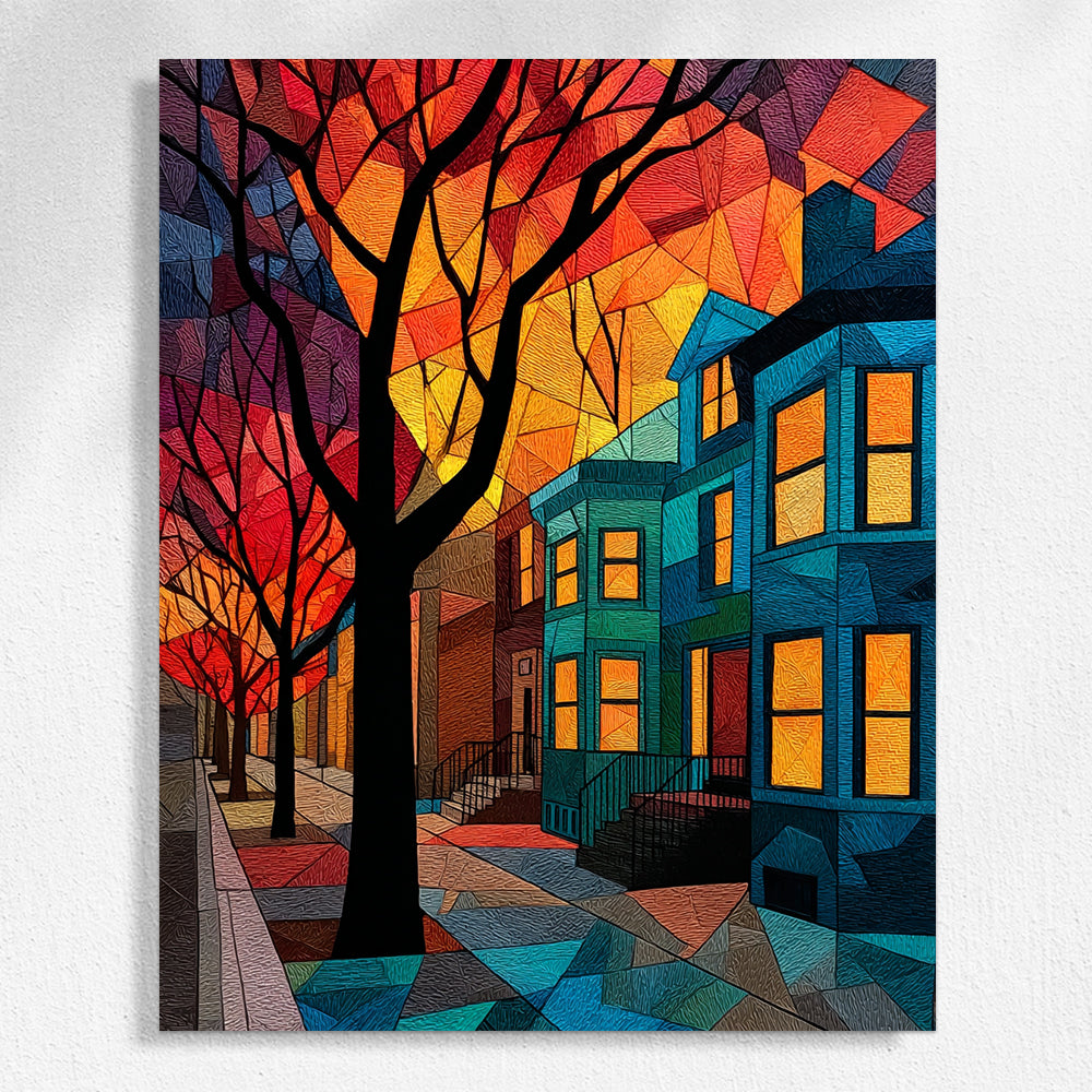 Neon - hued Neighborhood