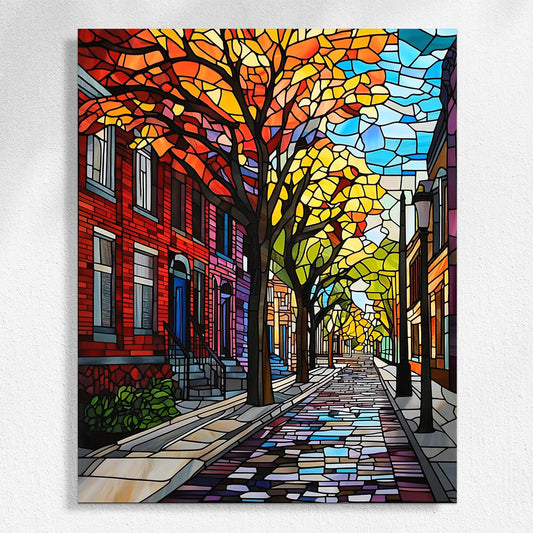 Streetscape in Warm Hues