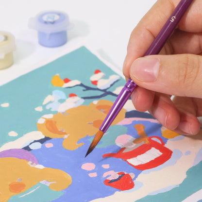 Purple 12pcs Paint Brushes