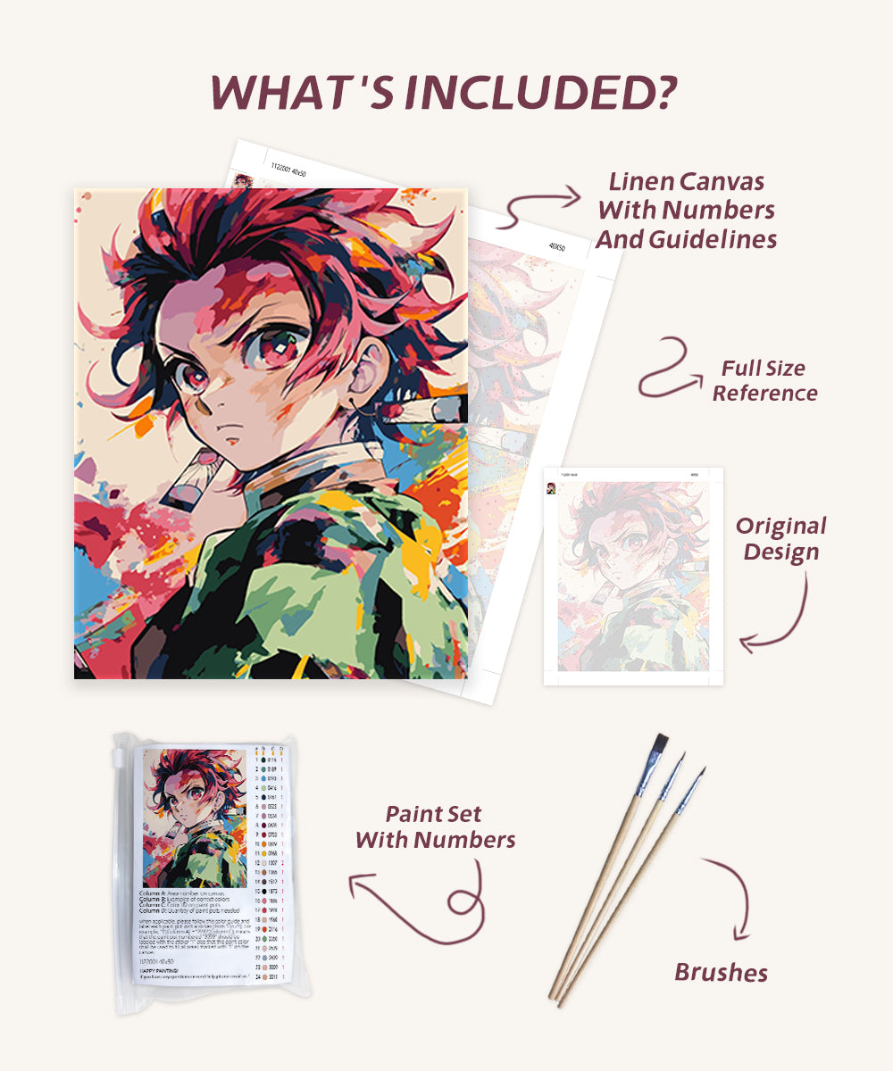 Demon Slayer Akaza The Greatest – Anime Paint By Numbers Kit