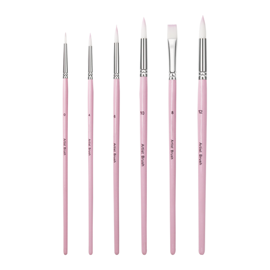 Pink 6pcs Paint Brushes