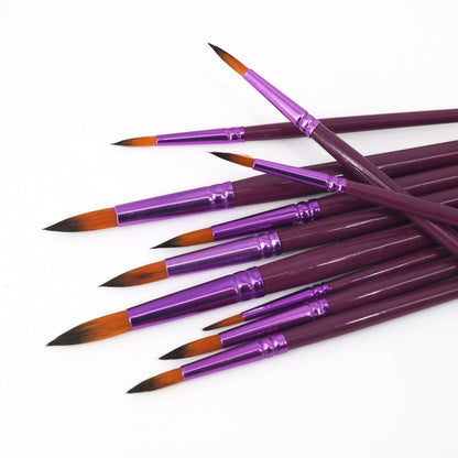 Purple 12pcs Paint Brushes