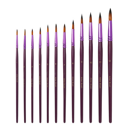 Purple 12pcs Paint Brushes