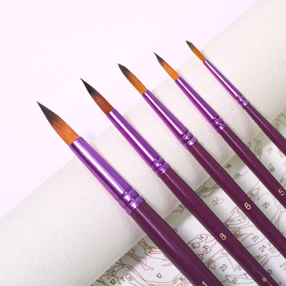 Purple 12pcs Paint Brushes