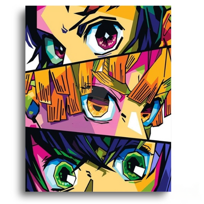 Demon Slayer Eyes of the Trio – Anime Paint By Numbers Kit