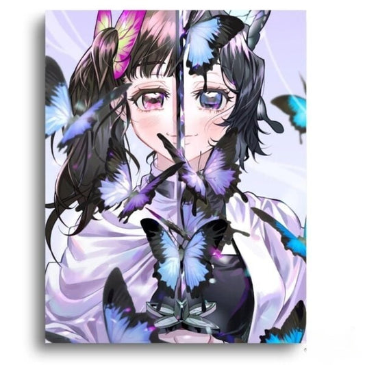 Demon Slayer In Two – Anime Paint By Numbers Kit