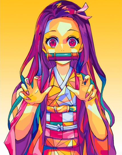 Demon Slayer Nezuko Pop Art – Anime Paint By Numbers Kit