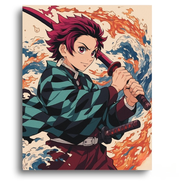 Demon Slayer Poster Tanjiro – Anime Paint By Numbers Kit