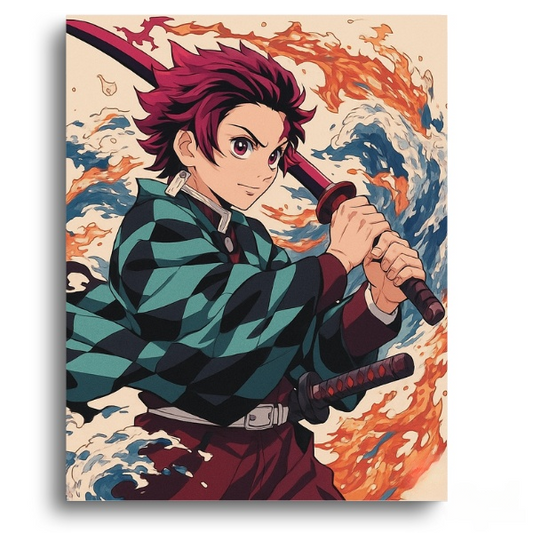 Demon Slayer Poster Tanjiro – Anime Paint By Numbers Kit