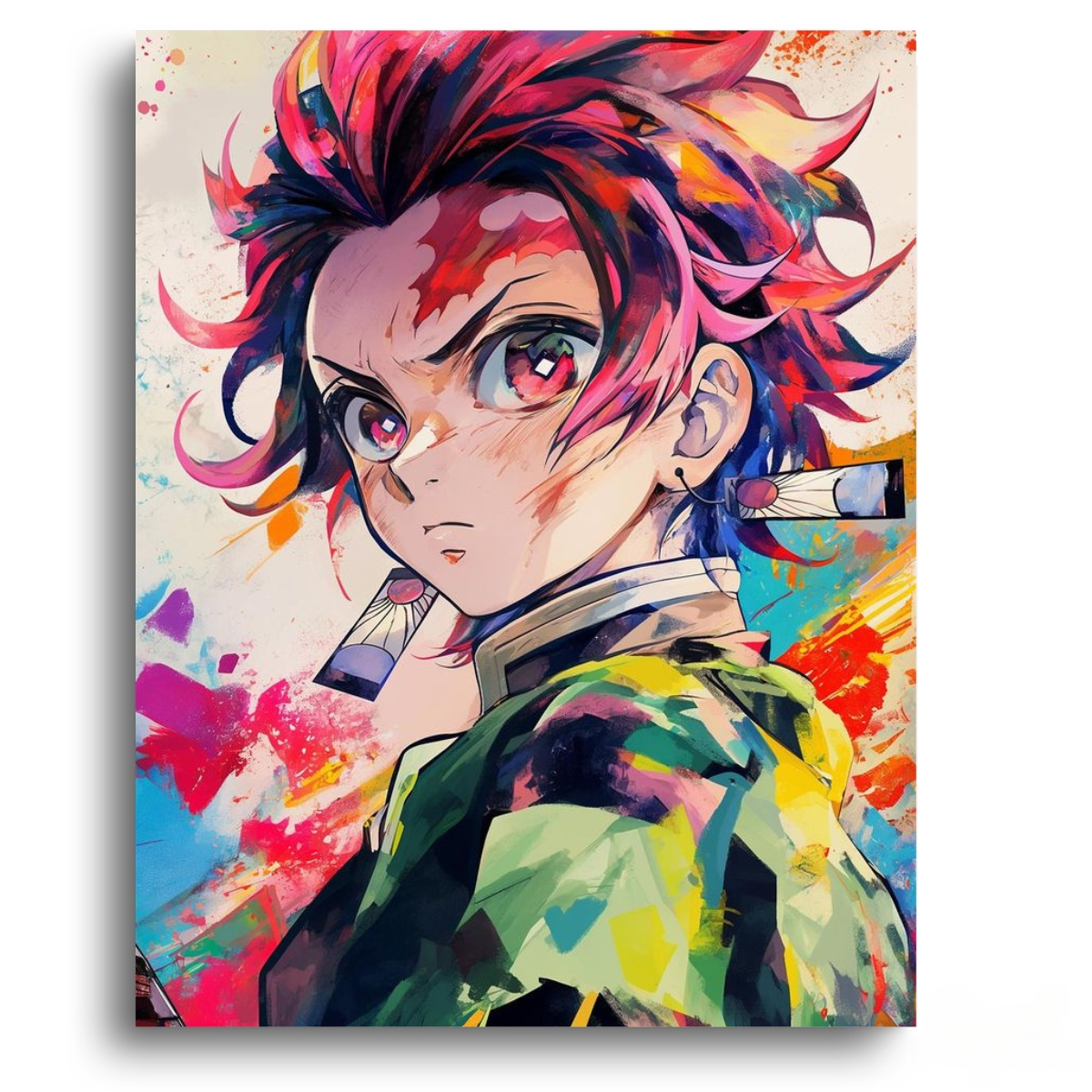 Demon Slayer Tanjiro Portrait – Anime Paint By Numbers Kit