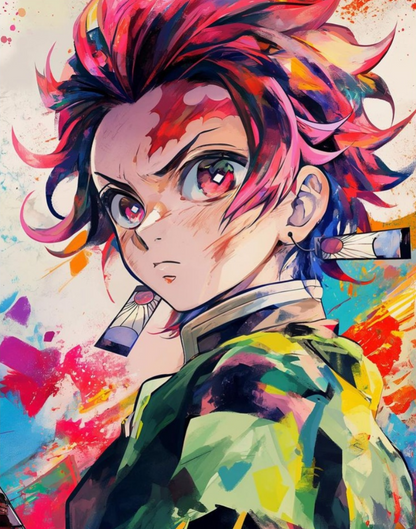 Demon Slayer Tanjiro Portrait – Anime Paint By Numbers Kit