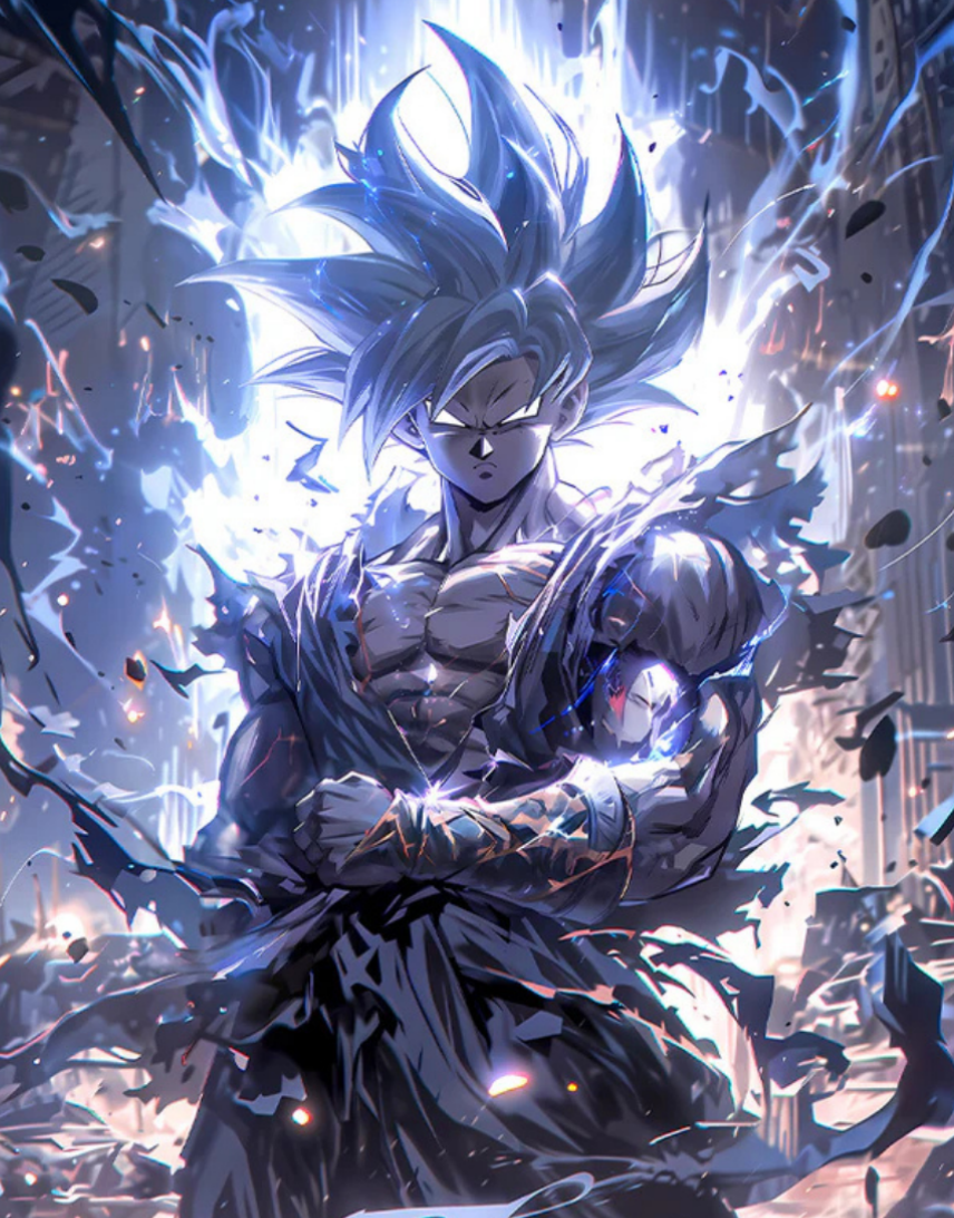 Dragon Ball Z Goku Blue Thunder – Anime Paint By Numbers Kit