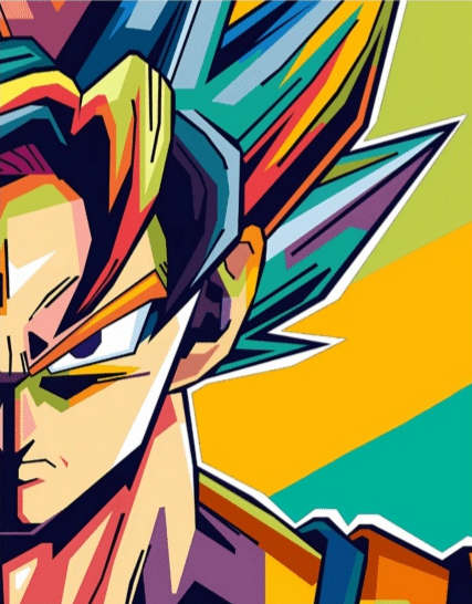 Dragon Ball Z: Goku Pop Art – Anime Paint By Numbers Kit