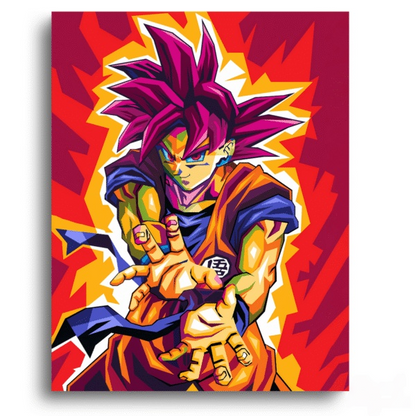 Dragon Ball Z: Goku Super Saiyan God – Anime Paint By Numbers Kit