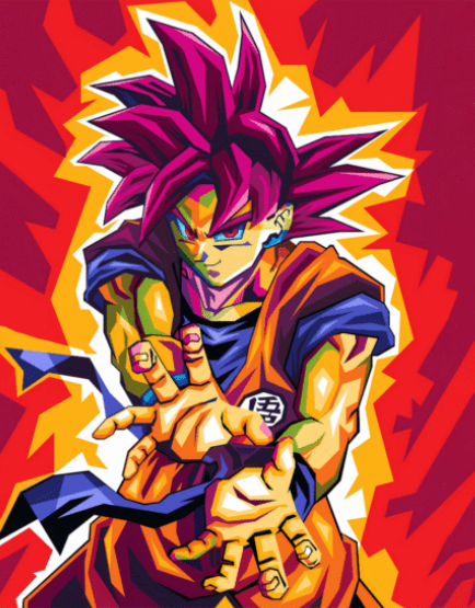 Dragon Ball Z: Goku Super Saiyan God – Anime Paint By Numbers Kit