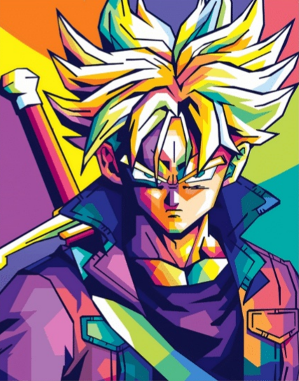 Dragon Ball Z: Trunks Super Saiyan Pop Art – Anime Paint By Numbers Kit