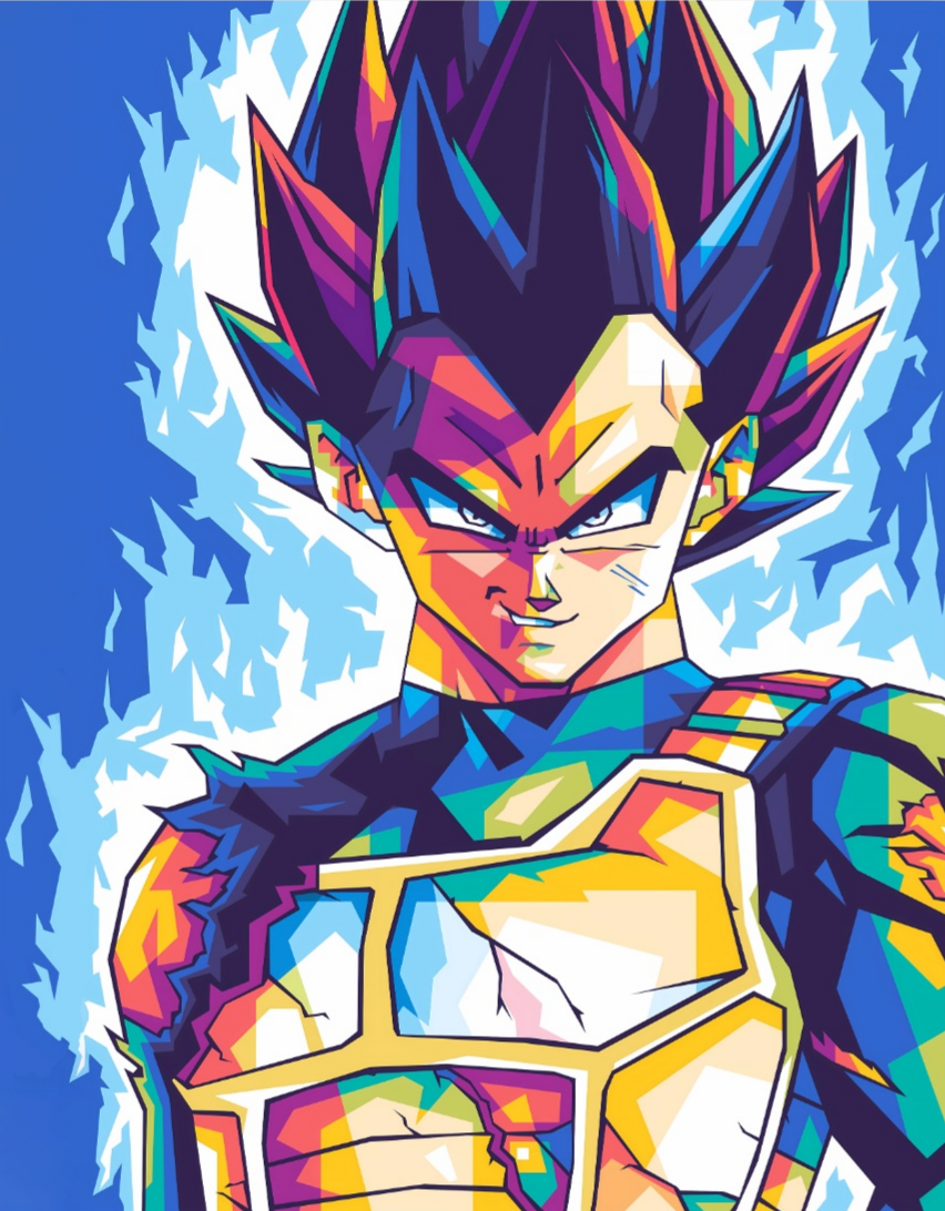Dragon Ball Z: Vegeta Pop Art – Anime Diamond Painting
