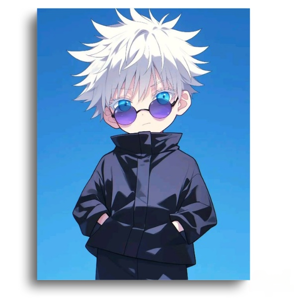 Jujutsu Kaisen Gojo Chibi Shades Swagger - Anime Paint By Numbers Kit