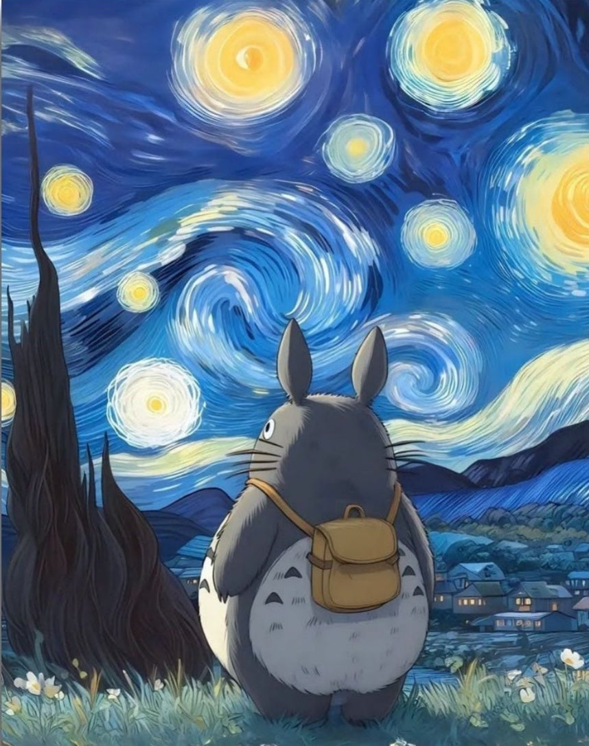 My Neighbor Totoro Starry Night - Anime Paint By Numbers Kit
