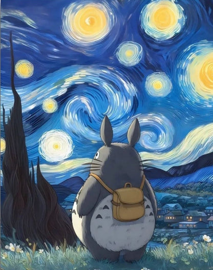 My Neighbor Totoro Starry Night - Anime Paint By Numbers Kit