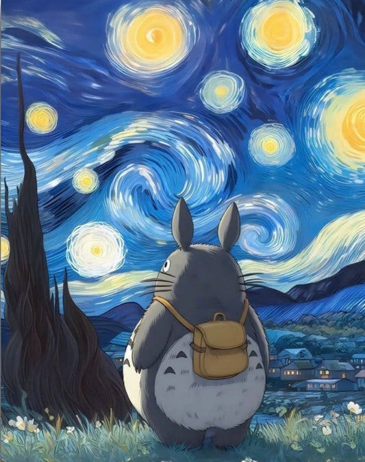 My Neighbor Totoro Starry Night - Anime Paint By Numbers Kit