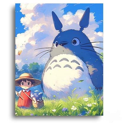 My Neighbor Totoro Totoro and Kusakabe - Anime Paint By Numbers Kit