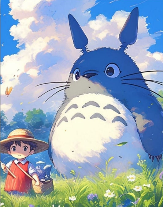 My Neighbor Totoro Totoro and Kusakabe - Anime Paint By Numbers Kit