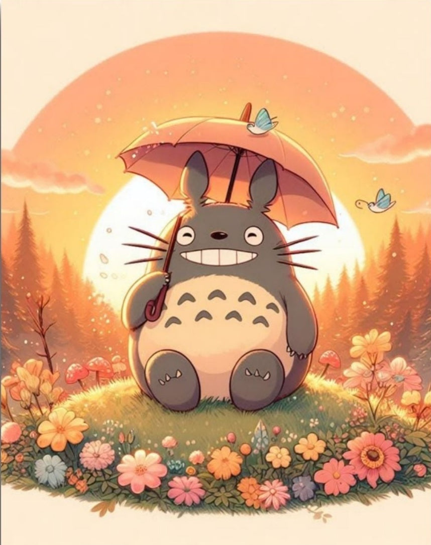 My Neighbor Totoro Umbrella - Anime Paint By Numbers Kit