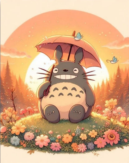 My Neighbor Totoro Umbrella - Anime Paint By Numbers Kit