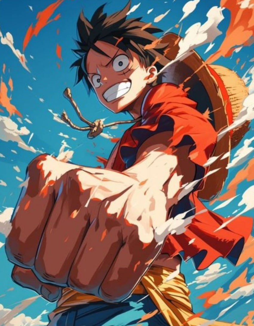 One Piece Luffy Fist - Anime Paint By Numbers Kit