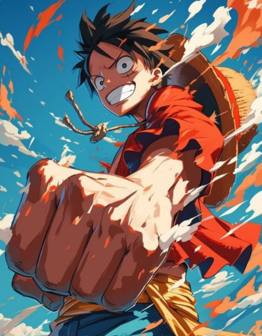 One Piece Luffy Fist - Anime Paint By Numbers Kit