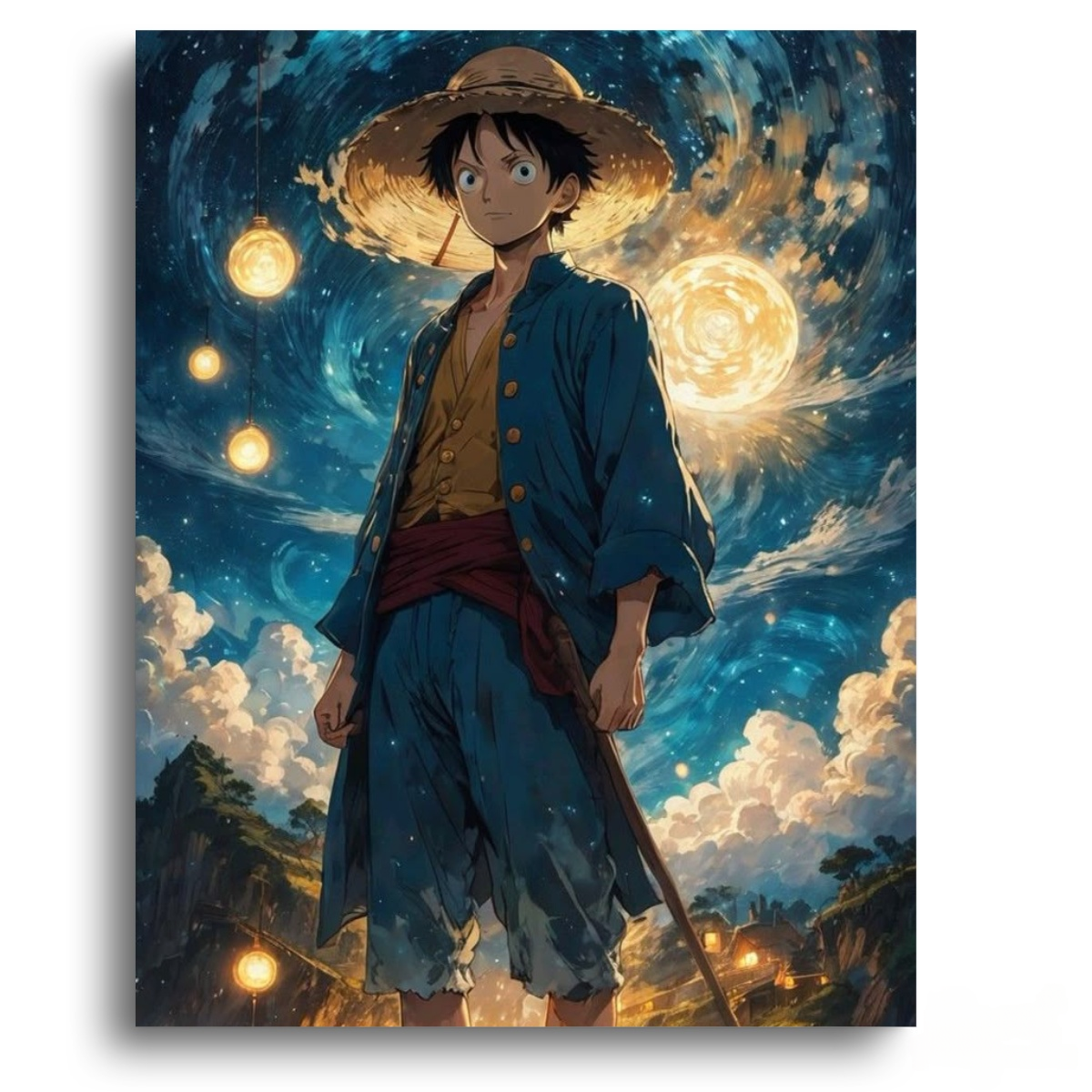 One Piece Luffy Ntarry Night - Anime Paint By Numbers Kit