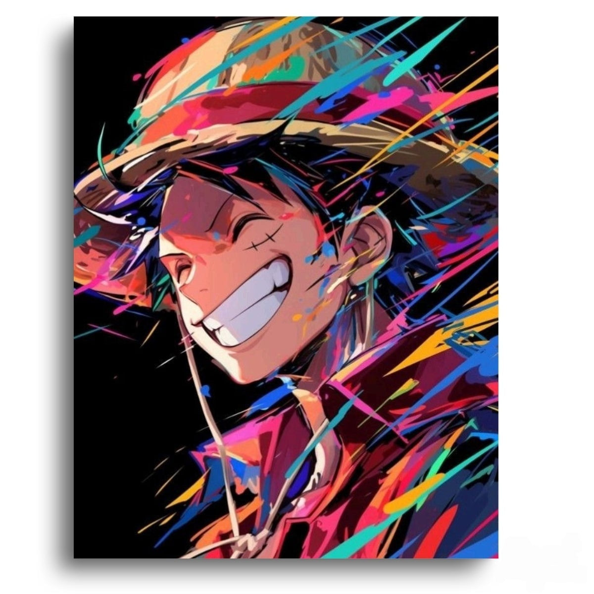 One Piece Luffy Rainbow Colors - Anime Paint By Numbers Kit
