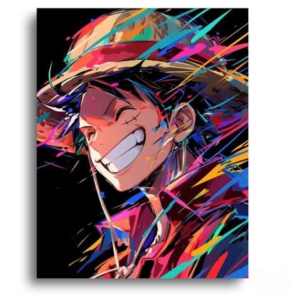 One Piece Luffy Rainbow Colors - Anime Paint By Numbers Kit