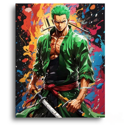 One Piece Zoro Colored Portrait - Anime Paint By Numbers Kit