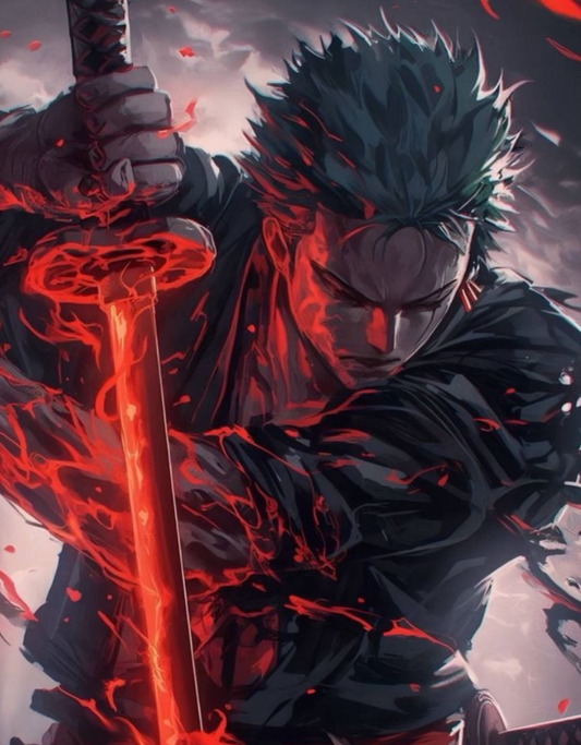 One Piece Zoro Red Sword - Anime Paint By Numbers Kit