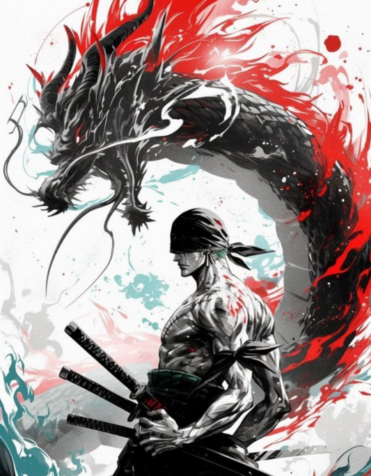 One Piece Zoro The Dragon - Anime Paint By Numbers Kit