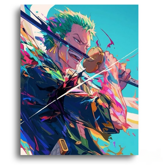 One Piece Zoro Three-Sword Fury – Anime Paint By Numbers Kit